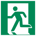 grafische Darstellung Rettungsweg Notausgang links grafische Darstellung Rettungsweg Notausgang links