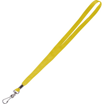 Flat lanyard with simplex hook - yellow