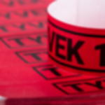paper entry wristbands - red Printed single-colour 25 mm tyvek wristbands - red