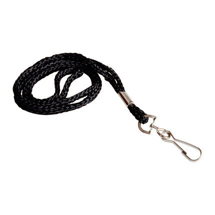 Lanyard Kordel mit Simplexhaken - schwarz