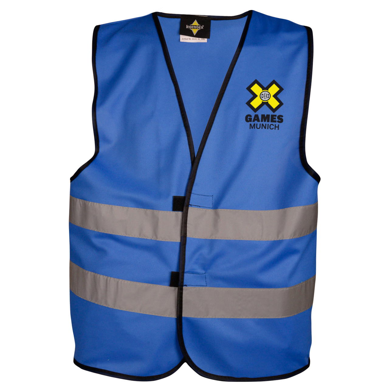 Signalweste - bedruckbar - 1-seitig - 3-farbig - blau