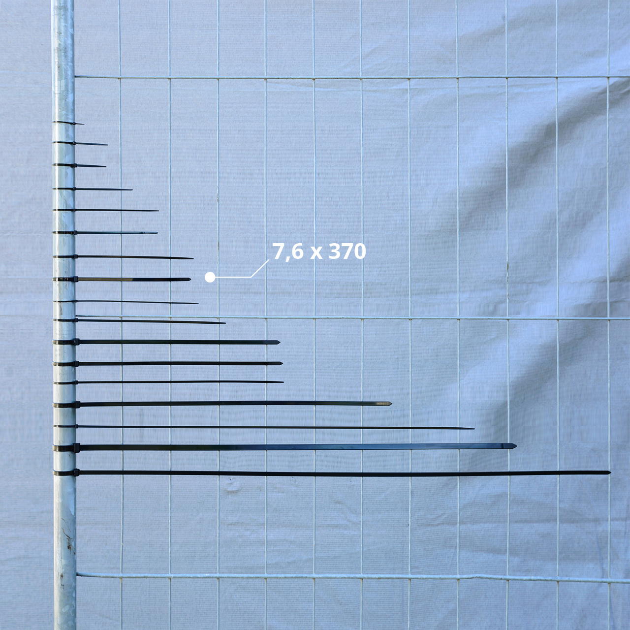 Schwarze Kabelbinder 7,6 x 370 mm - 7,6 mm x 370 mm