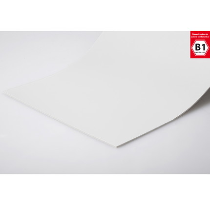 PVC floor covering B1 - sold by the metre - white