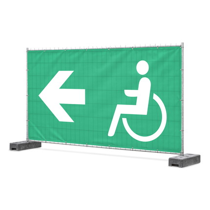 Banner Notausgang barrierefrei Pfeil links