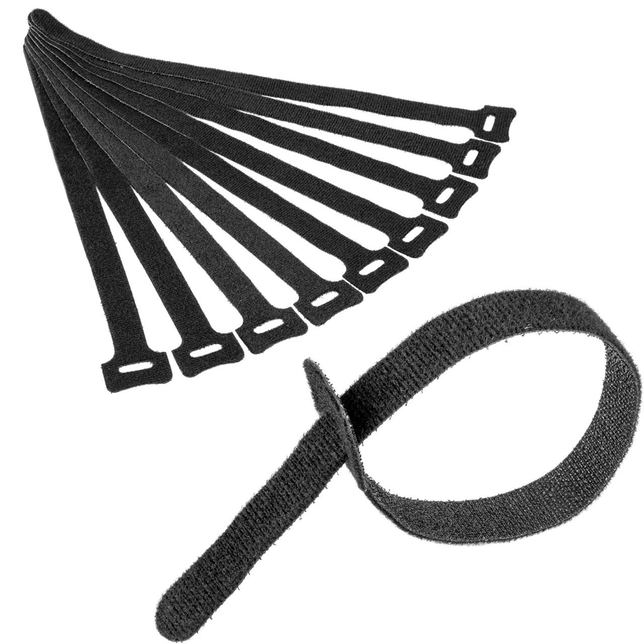 Klettkabelbinder schwarz – 10er Set - 17,0 mm x 310 mm
