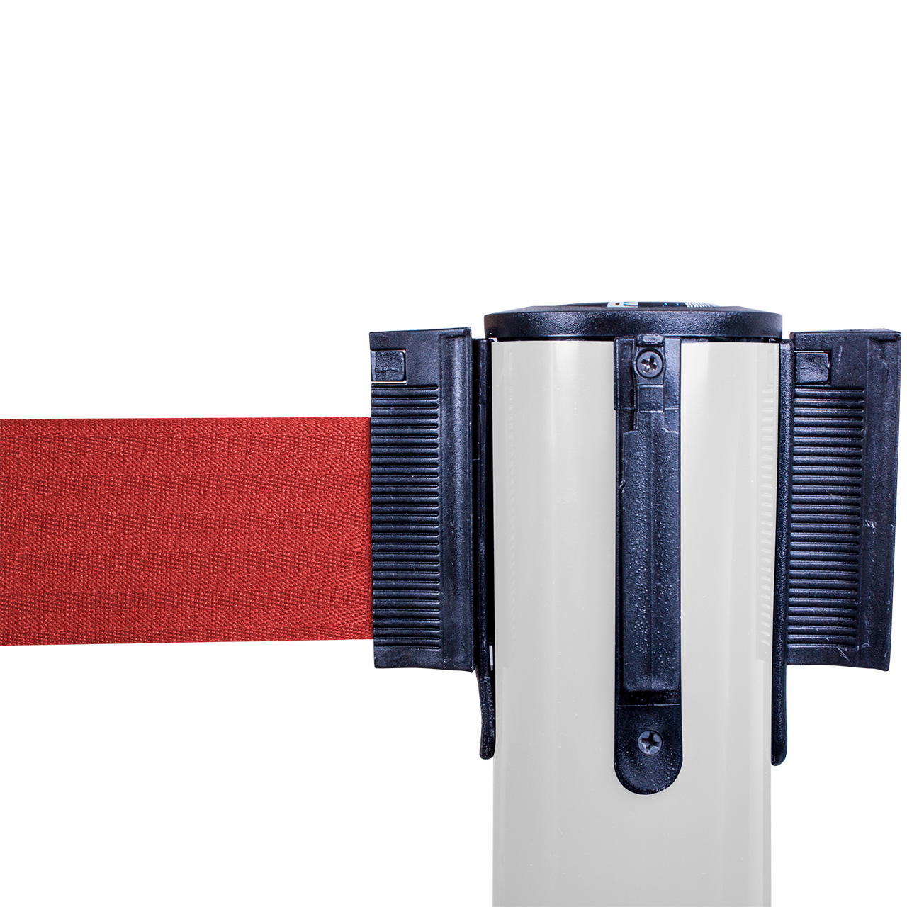 Plastic belt barrier posts - white - red