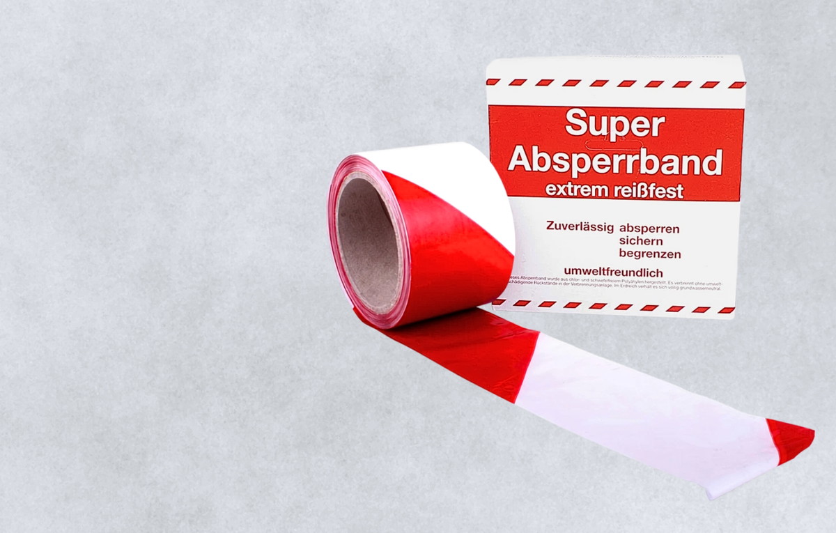 Absperrband rot weiß 100 m