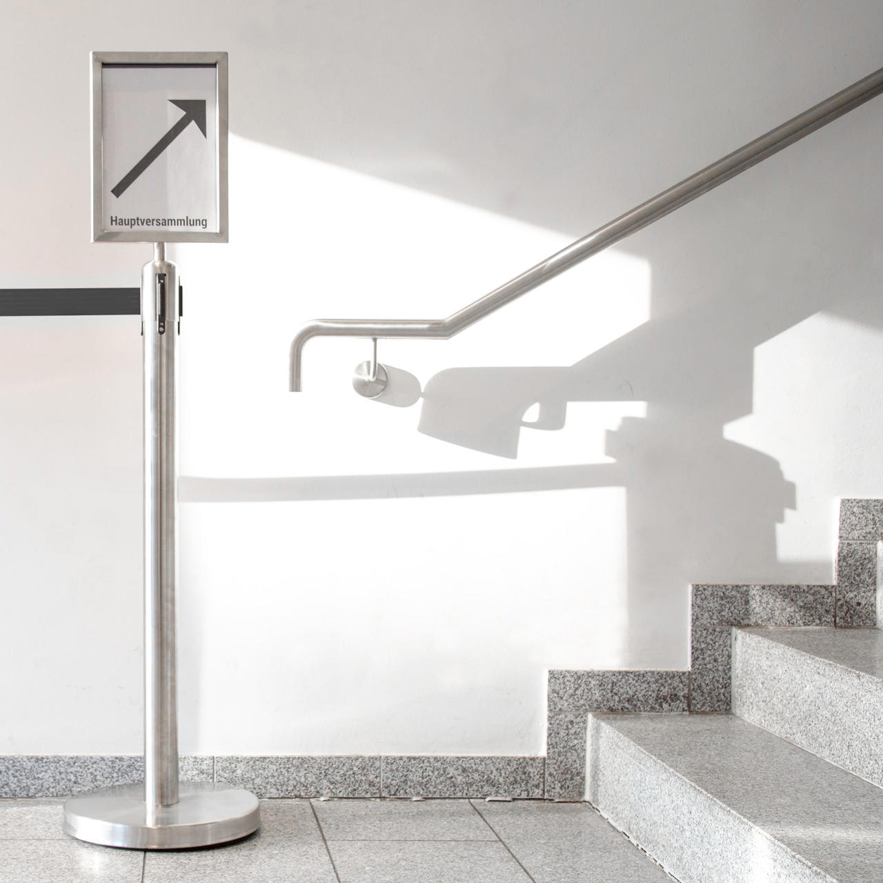 Absperrständer Edelstahl GRIP - schwarz