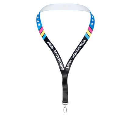 custom lanyards - 20 mm Printed lanyards, single-sided - 20 mm - Carabiner Oval - without security seal - without clip
