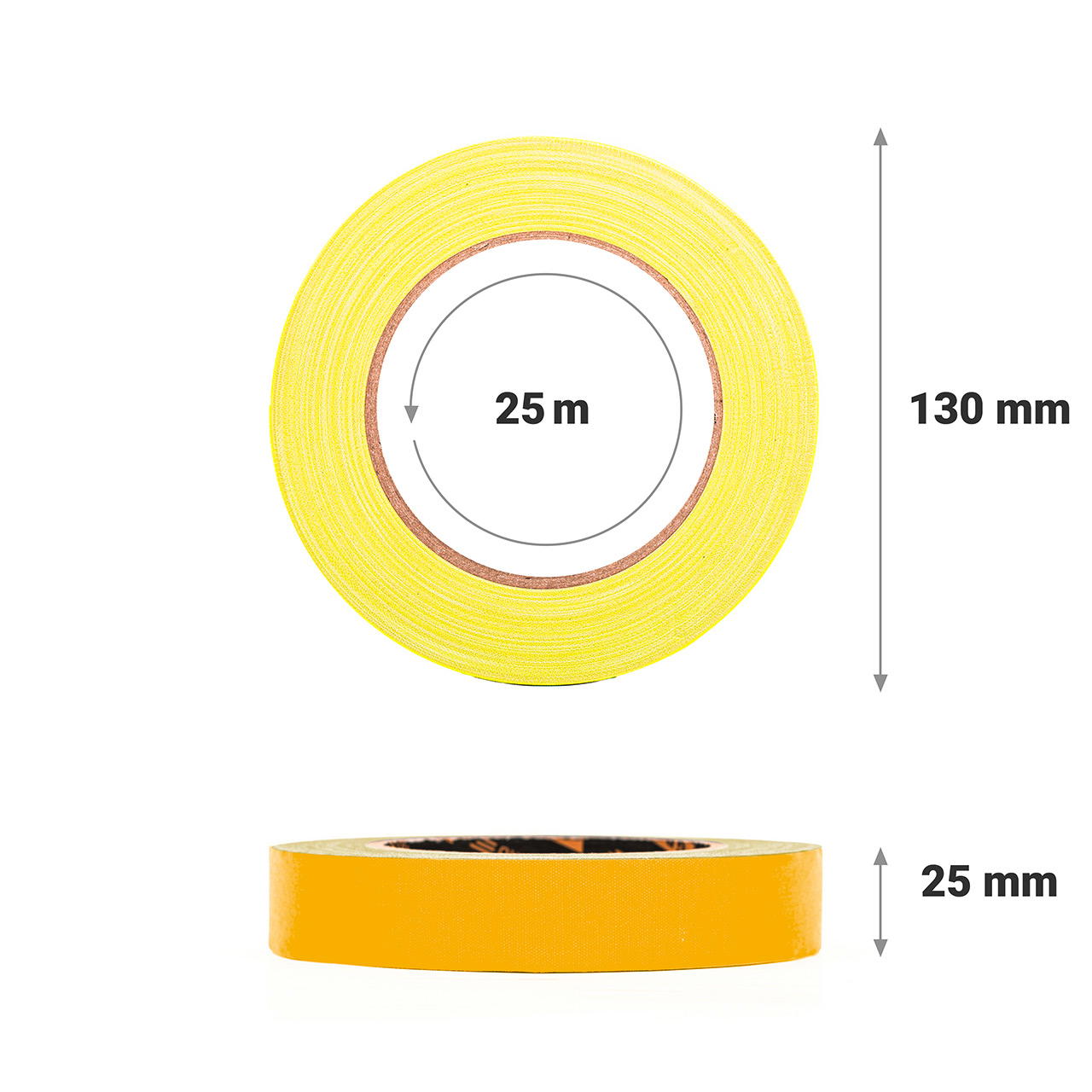 GT PRO cloth tape - 25 mm - neon yellow