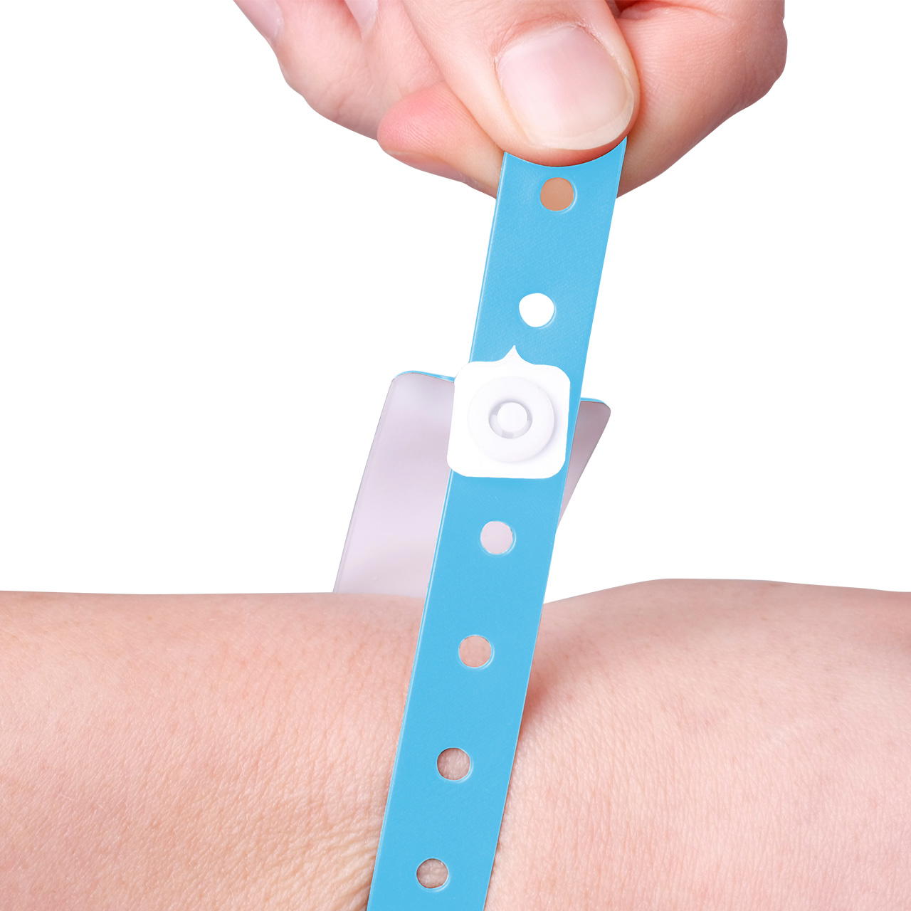 Printed vinyl admission wristbands (1c) - light blue