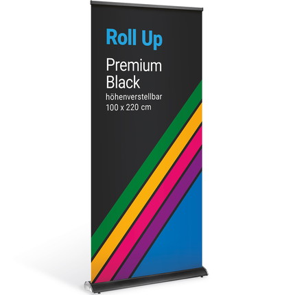 Roll Up System - 100 cm x 220 cm Roll Up Premium Black B1 - 100 cm x 220 cm