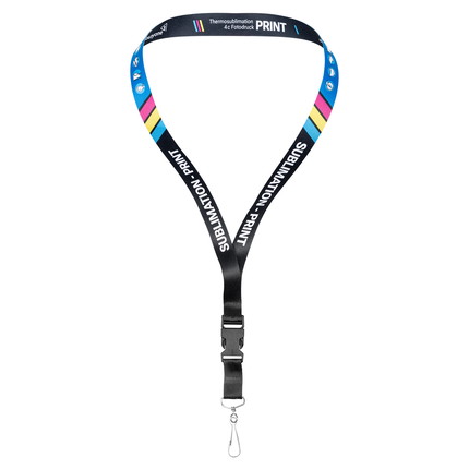 Lanyards bedruckt 2-seitig - 20 mm - Simplexhaken - ohne Sicherheitsverschluss - mit Clip