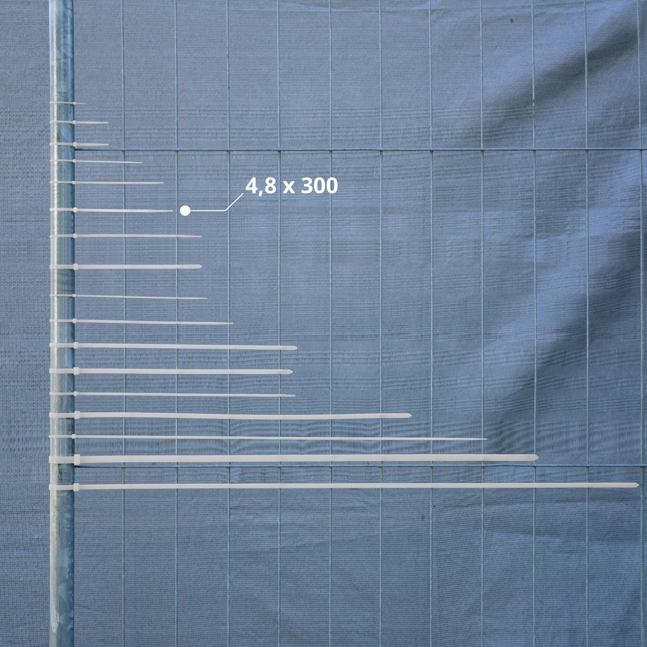 cable ties white - 4.8 mm x 300 mm