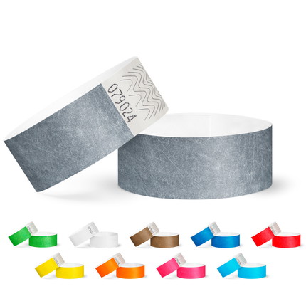 Tyvek wristbands, unprinted, 25 mm wide - silver