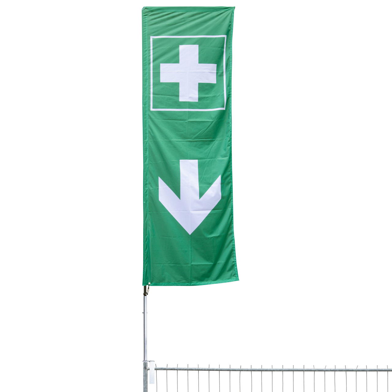construction fence flag with pictogram - First aid