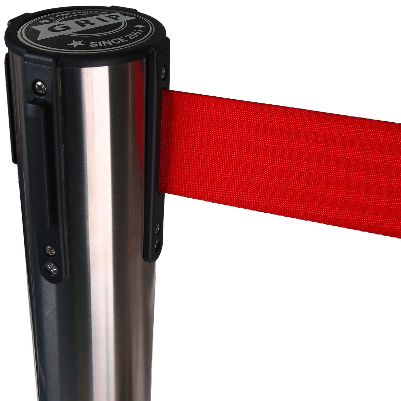 Stainless steel barrier stands GRIP - red