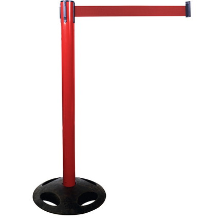 Plastic belt barrier posts - red - red