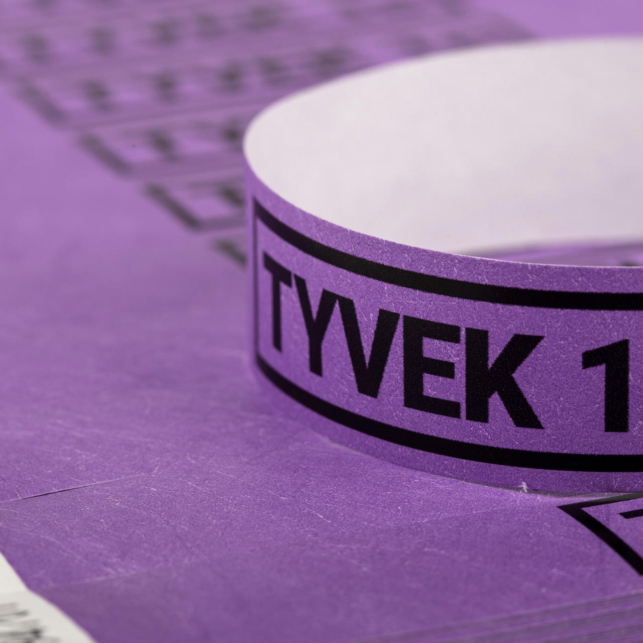 Printed single-colour 19 mm tyvek wristbands - lavender