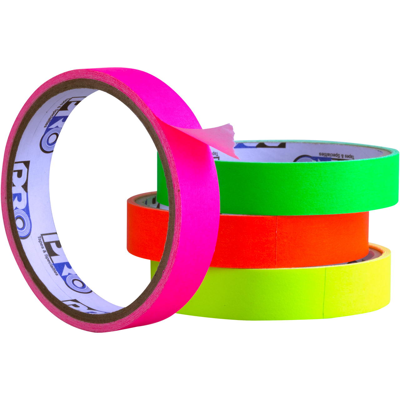 Artist Tape Set - Schwarzlicht Klebeband in 4 Neonfarben - 12 mm x 4,5 m