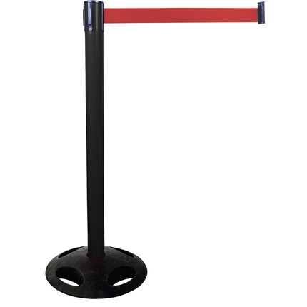 Plastic belt barrier posts - black - red