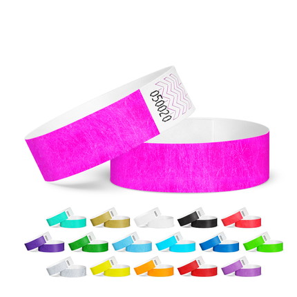 Tyvek wristbands, unprinted - neon pink