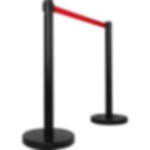 barrier stands with belt - red GRIP barrier stands – steel - red