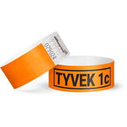 Printed single-colour 25 mm tyvek wristbands - neon orange