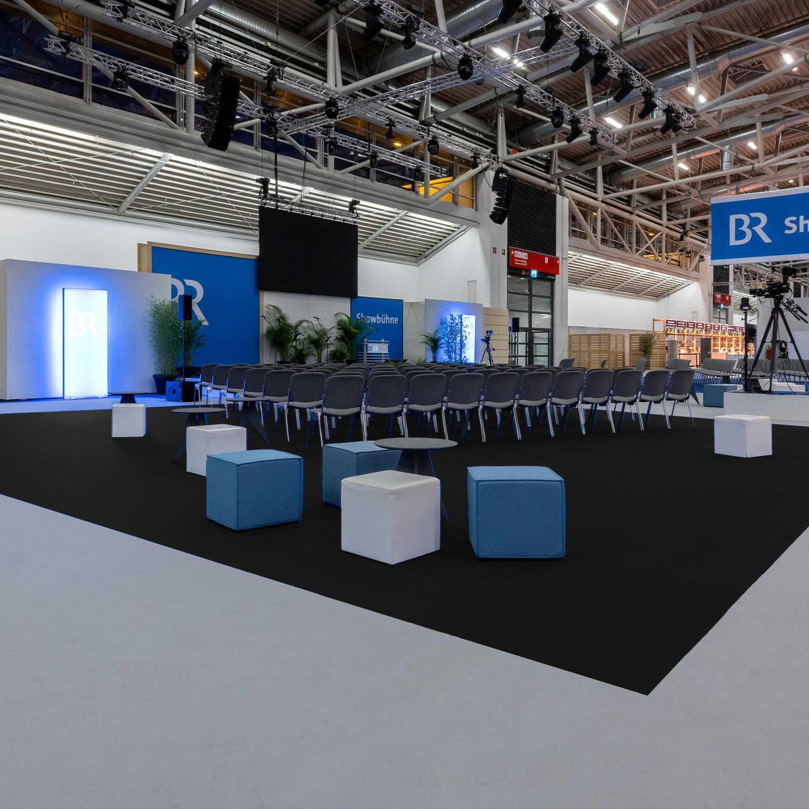 Rips Messeteppich Rollenware 2 m x 25 m - schwarz