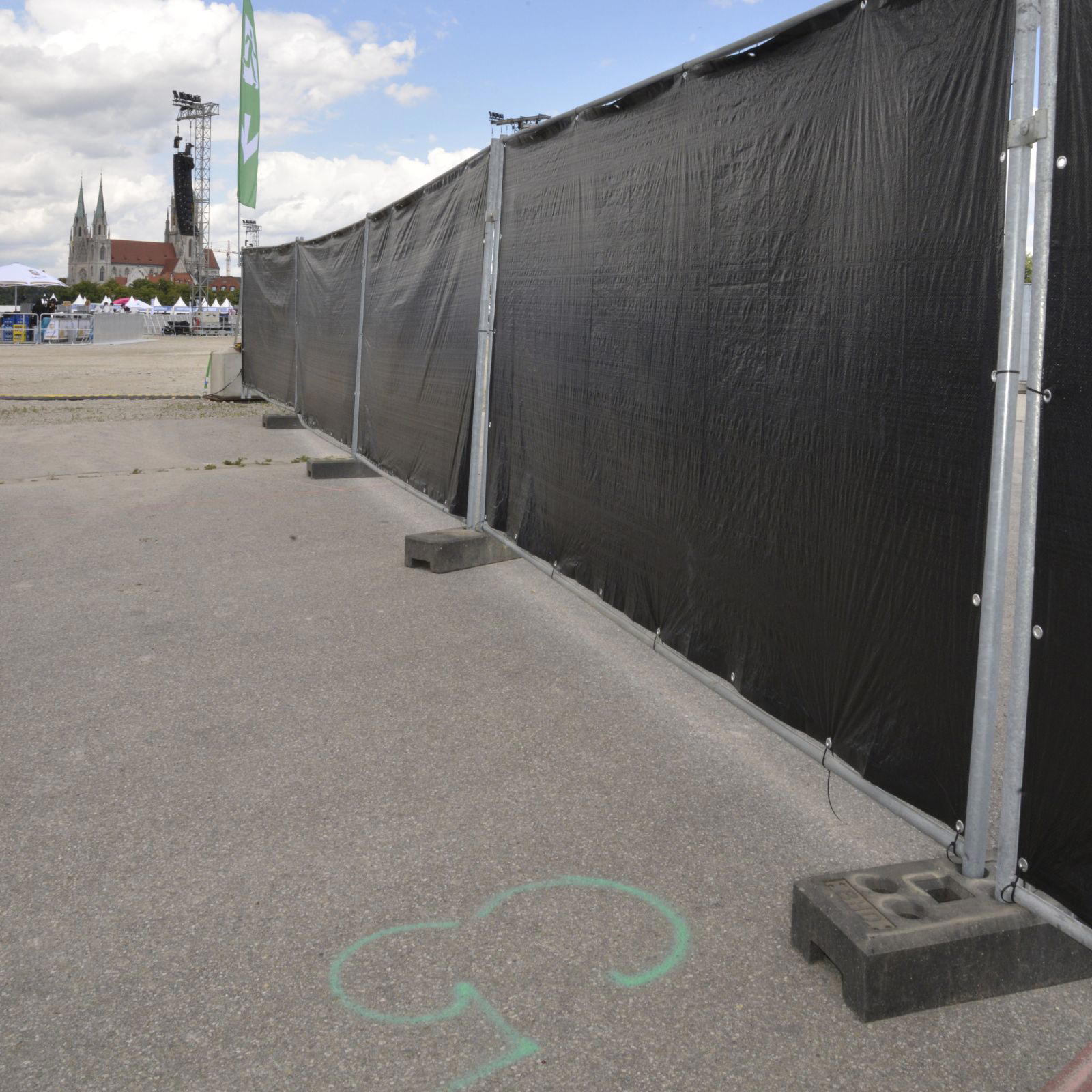 Bauzaunplane schwarz 3,41 x 1,76 m - schwarz