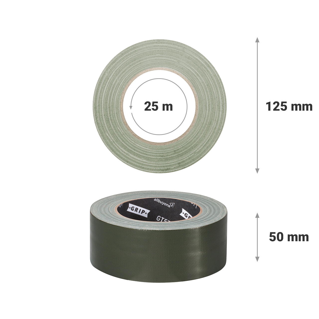 Gewebeklebeband farbig Grip Tape GT 571, olivgrün - olivgrün