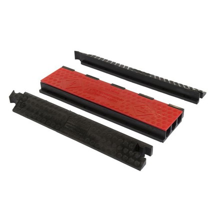 Cable Ramp Red Floor 3-Channel complete assembly with red lid (Article No. 2011015)