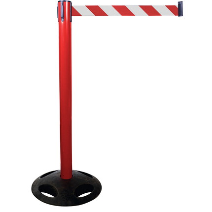 Plastic belt barrier posts - red - red-white