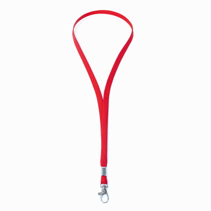 lanyard with carabiner - red Lanyard tube with carabiner clip - red