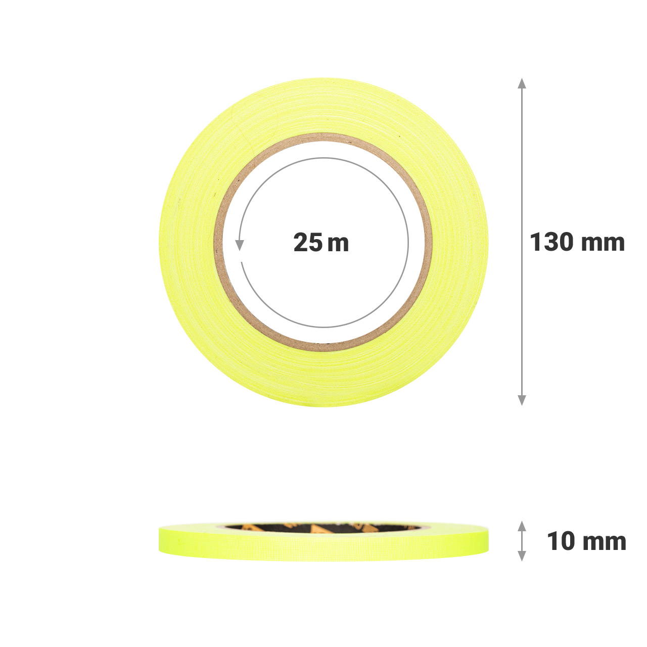 GT PRO cloth tape - 10 mm - neon yellow