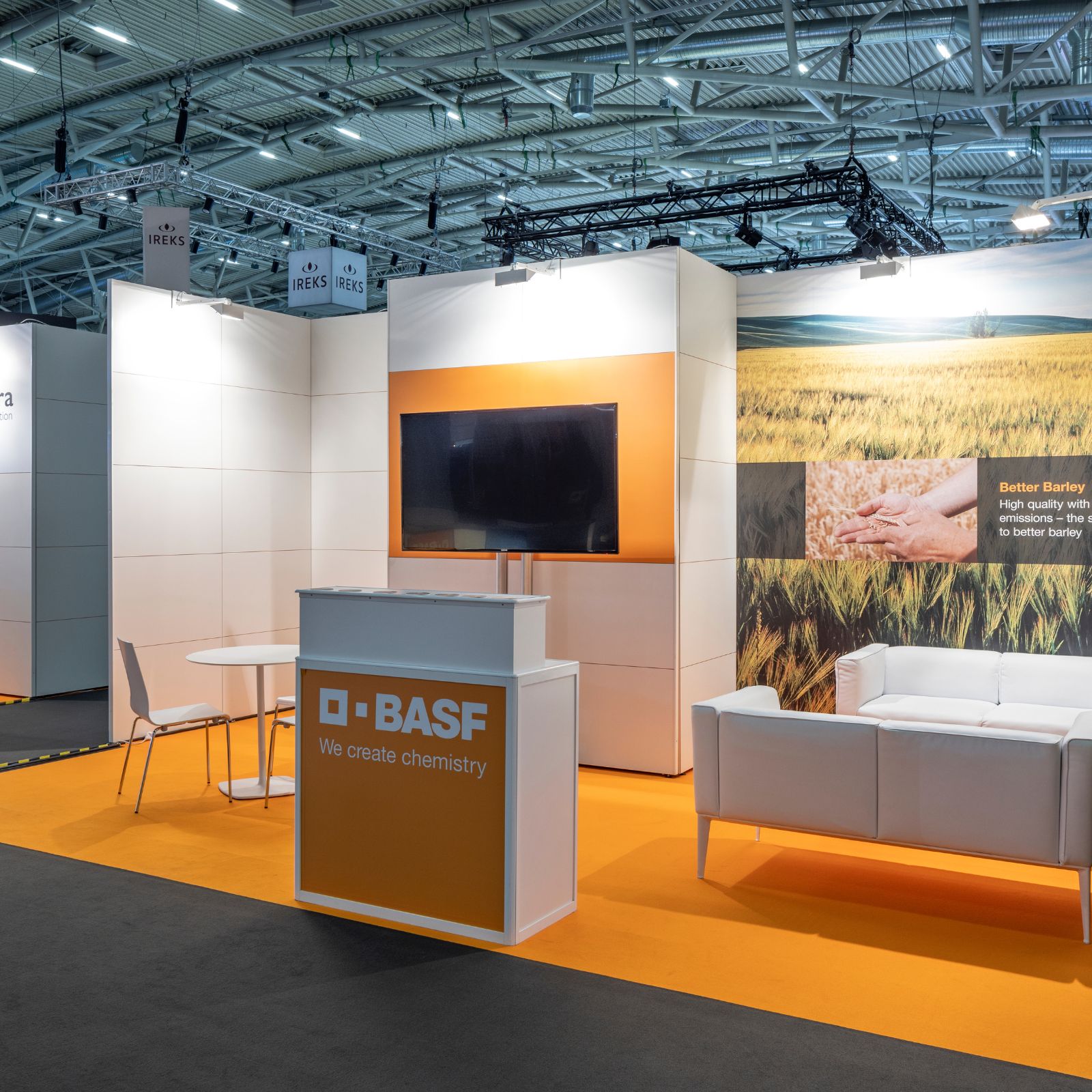 Rips trade show carpet on rolls, 2 metres wide - yellow