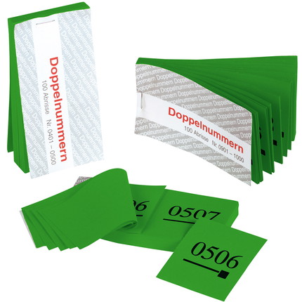 Garderobenmarken Doppelnummern - grün Garderobenmarken Doppelnummern - grün
