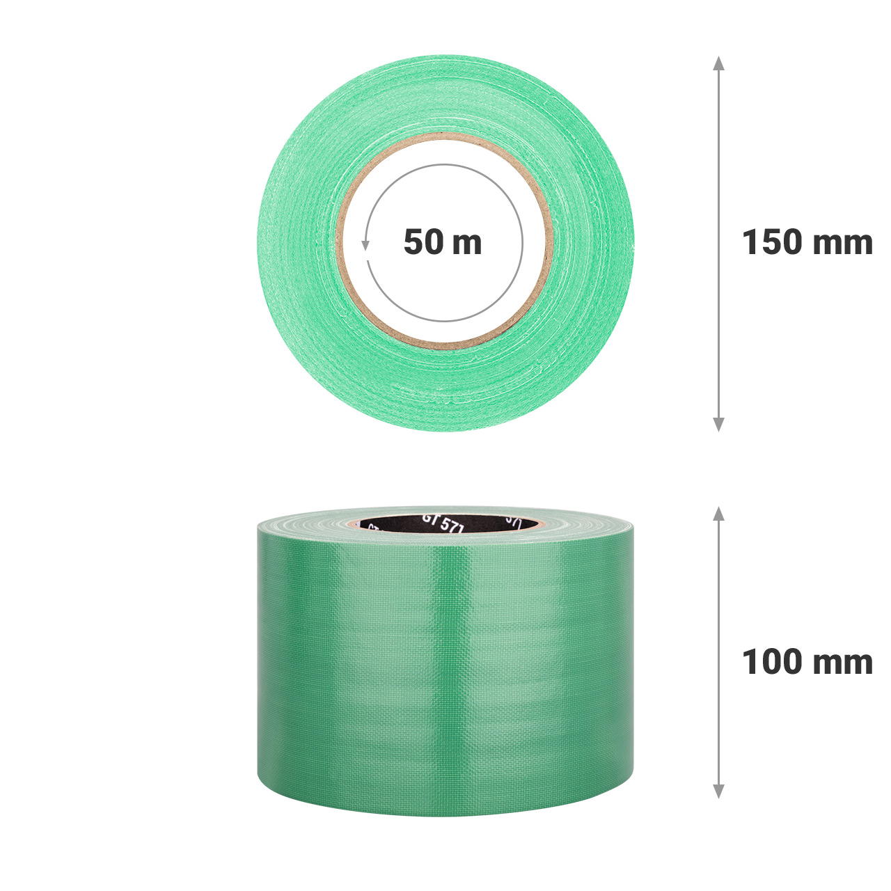 Adhesive cloth tape extra wide GT 571 - green