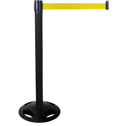 belt barrier posts - black Plastic belt barrier posts - black - signal yellow