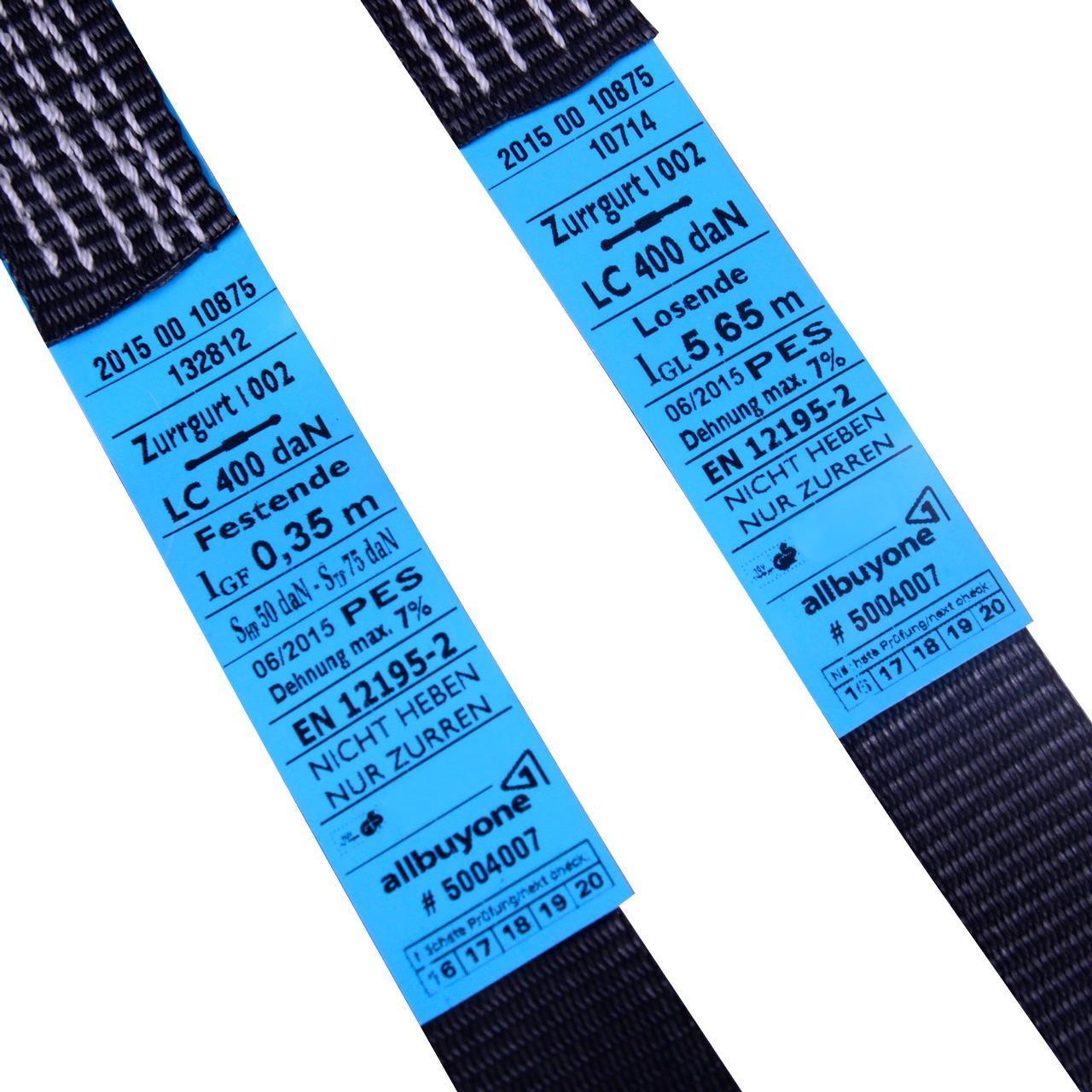 lashing strap black - 2-part - 6.00 m x 25 mm