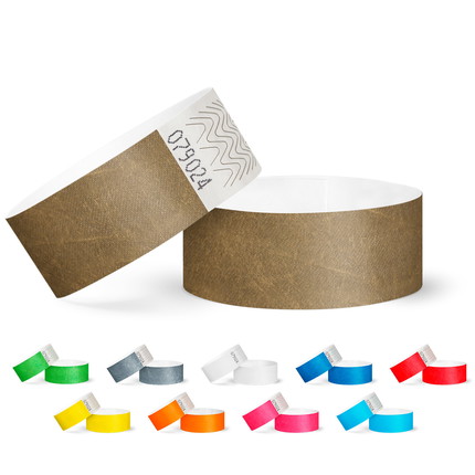 Tyvek wristbands, unprinted, 25 mm wide - gold