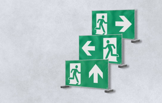 Emergency exit banners