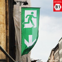 Notausgang Fahne