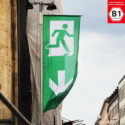 Notausgang Fahne Notausgang Fahne