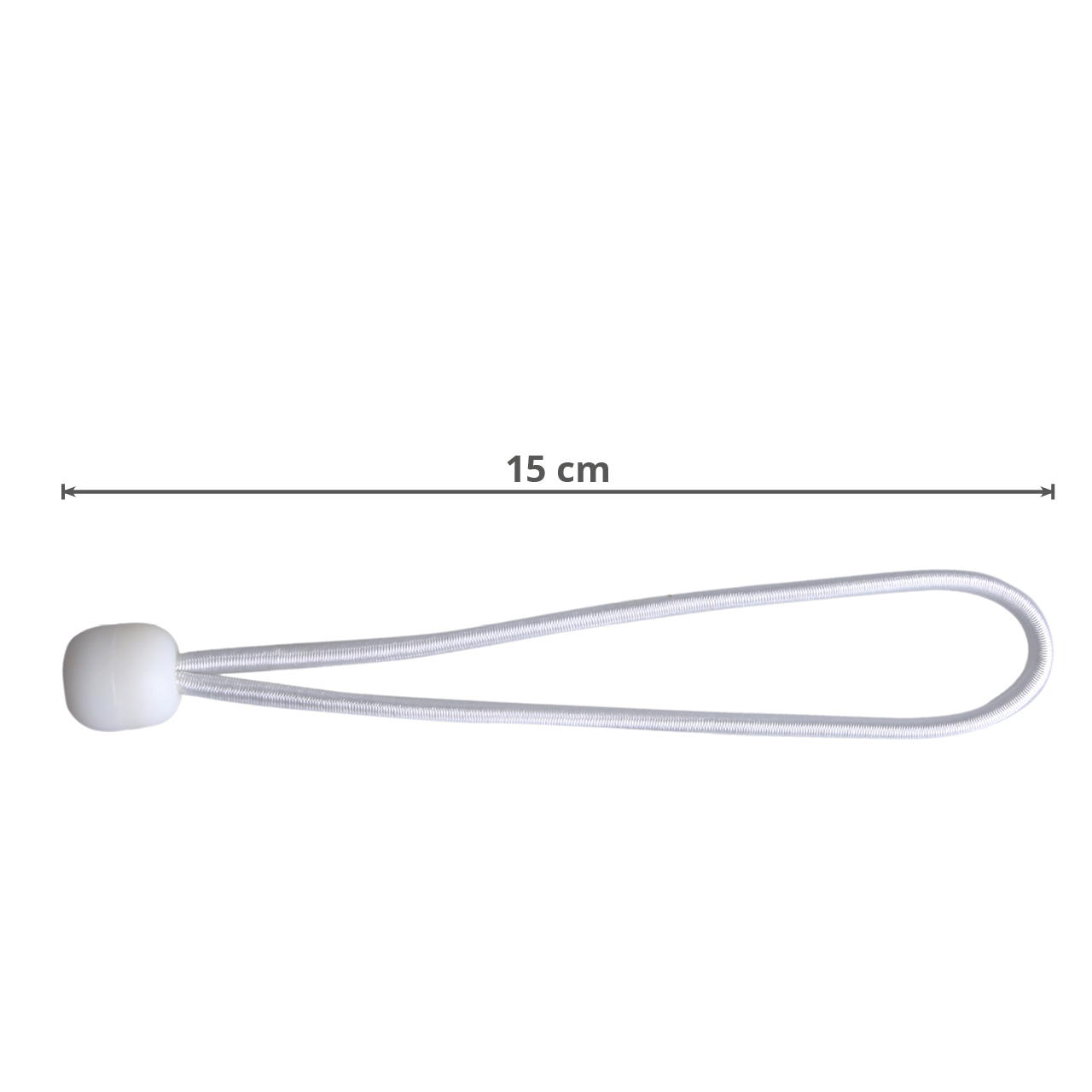 bungee tie with ball closure - white