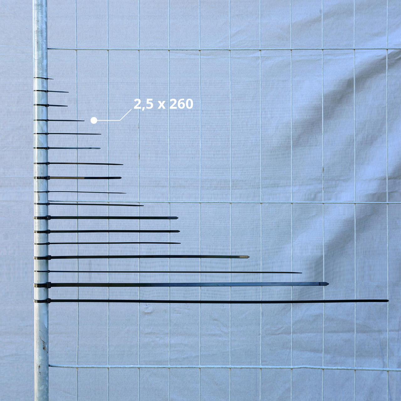 Kabelbinder schwarz - 2,5 mm x 260 mm