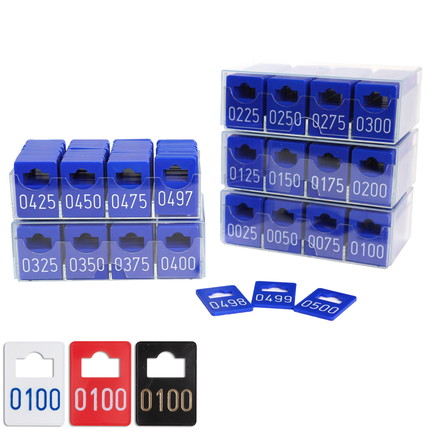 Garderobenmarken 1-500 - blau