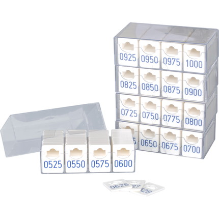 Coatroom tokens, extension set 501-1000 - white