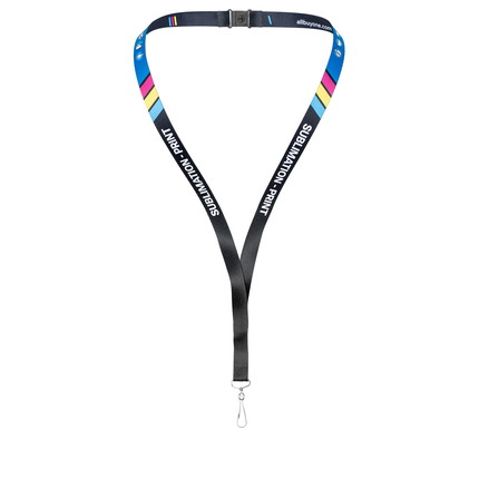 Lanyards bedruckt 2-seitig - 15 mm - Simplexhaken - mit Sicherheitsverschluss - ohne Clip