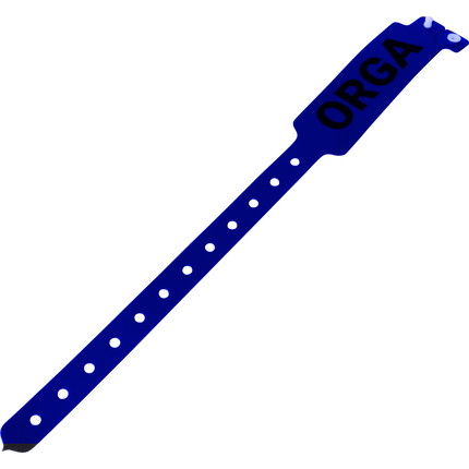 Printed vinyl admission wristbands (1c) - metallic blue